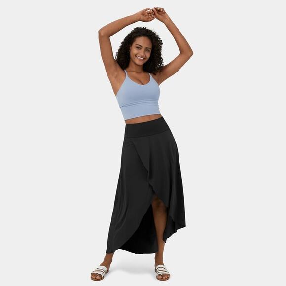 Halara Breezeful™ Black High Waisted High Low Ruffle 2-in-1 Maxi Skirt | NEW🖤 - Picture 4 of 9